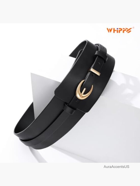 2-in-1 Wide Leather Belt with Detachable Skinny Belt for Dresses main image 5